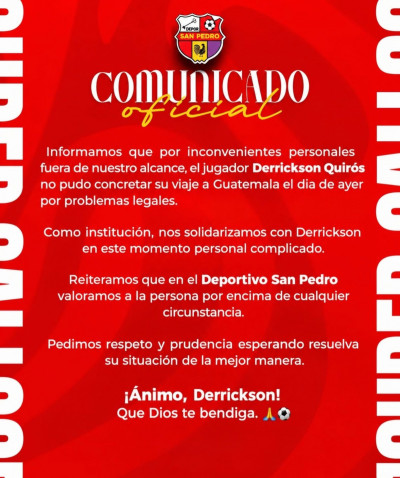 ¡Derrickson Quirós vuelve a quedar en el ojo del huracán por problem...